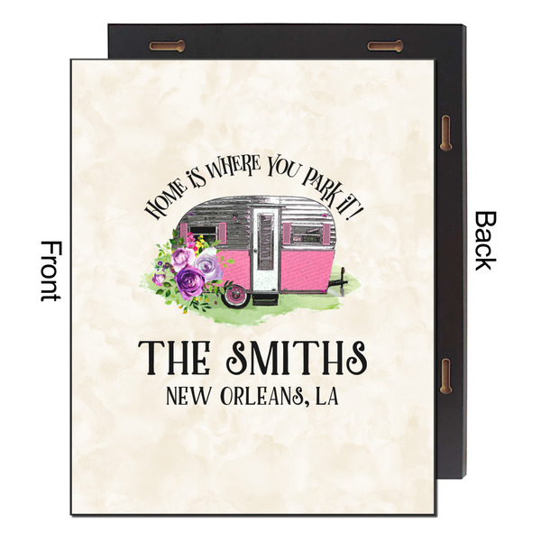 Camper 16x20 Wood Print - Front & Back View