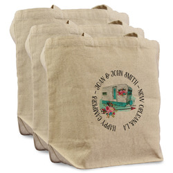 Camper Reusable Cotton Grocery Bags - Set of 3 (Personalized)