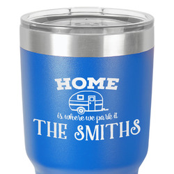 Camper 30 oz Stainless Steel Tumbler - Royal Blue - Single-Sided (Personalized)