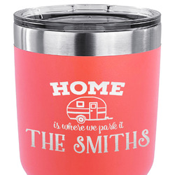 Camper 30 oz Stainless Steel Tumbler - Coral - Double Sided (Personalized)