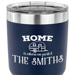 Camper 30 oz Stainless Steel Tumbler - Navy - Double Sided (Personalized)