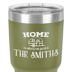 Camper 30 oz Stainless Steel Tumbler - Olive - Single-Sided (Personalized)