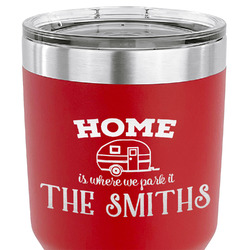 Camper 30 oz Stainless Steel Tumbler - Red - Single Sided (Personalized)