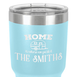 Camper 30 oz Stainless Steel Tumbler - Teal - Double-Sided (Personalized)