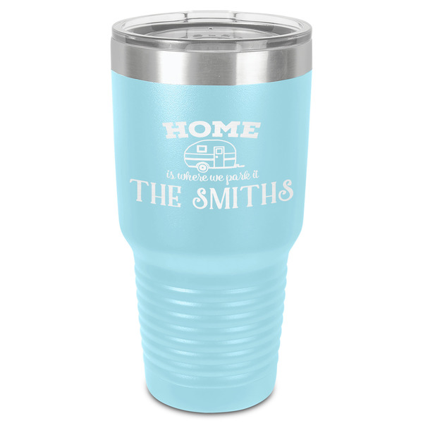 Custom Camper 30 oz Stainless Steel Tumbler - Teal - Single-Sided (Personalized)