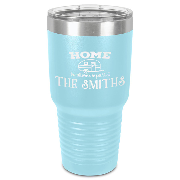 Camper 30 oz Stainless Steel Ringneck Tumbler - Teal - Front