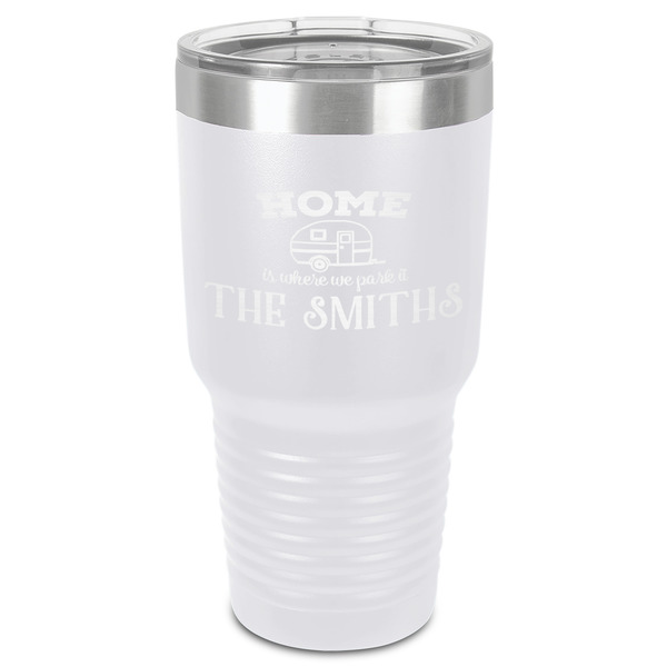 Custom Camper 30 oz Stainless Steel Tumbler - White - Single-Sided (Personalized)