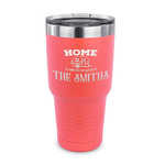 Camper 30 oz Stainless Steel Tumbler - Coral - Single Sided (Personalized)