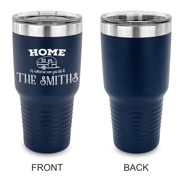 Camper 30 oz Stainless Steel Ringneck Tumblers - Navy - Single Sided - APPROVAL