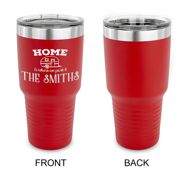 Camper 30 oz Stainless Steel Ringneck Tumblers - Red - Single Sided - APPROVAL