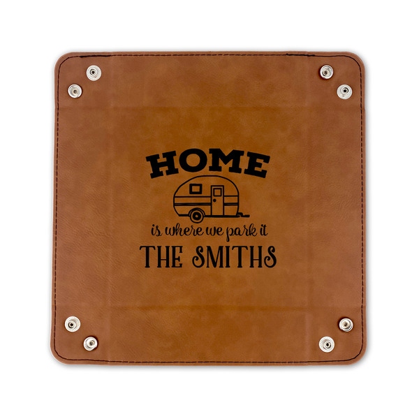 Camper 6" x 6" Leatherette Snap Up Tray - FLAT FRONT