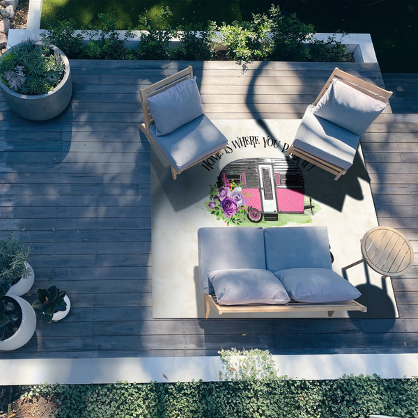 Camper 8'x10' Patio Rug - In context