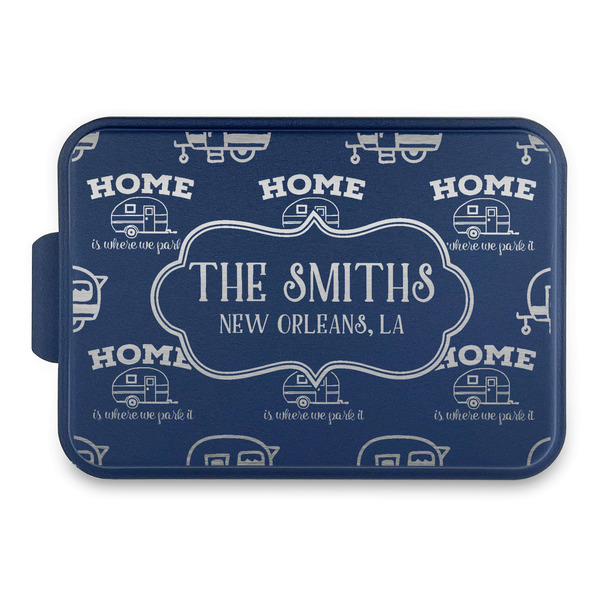 Custom Camper Aluminum Baking Pan with Navy Lid (Personalized)