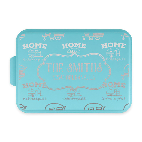 Custom Camper Aluminum Baking Pan with Teal Lid (Personalized)