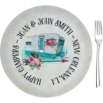 Camper 8" Glass Appetizer / Dessert Plates - Single or Set (Personalized)
