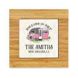 Camper Bamboo Trivet with Ceramic Tile Insert (Personalized)