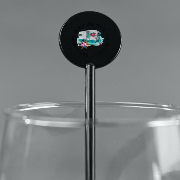 Camper Black Plastic 5.5" Stir Stick - Round - Main