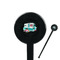 Camper 7" Round Plastic Stir Sticks - Black - Single Sided (Personalized)