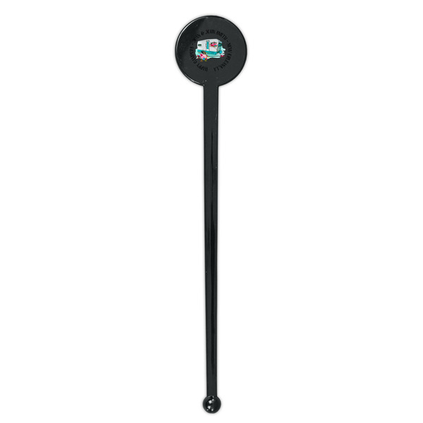 Camper Black Plastic 7" Stir Stick - Round - Single Stick