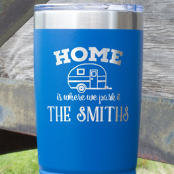 Camper 20 oz Stainless Steel Tumbler - Royal Blue - Single Sided (Personalized)