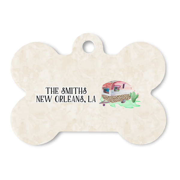 Custom Camper Bone Shaped Dog ID Tag (Personalized)