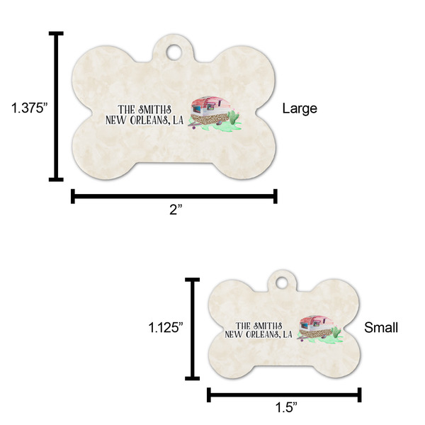 Camper Bone Shaped Dog ID Tag - Large - Scale