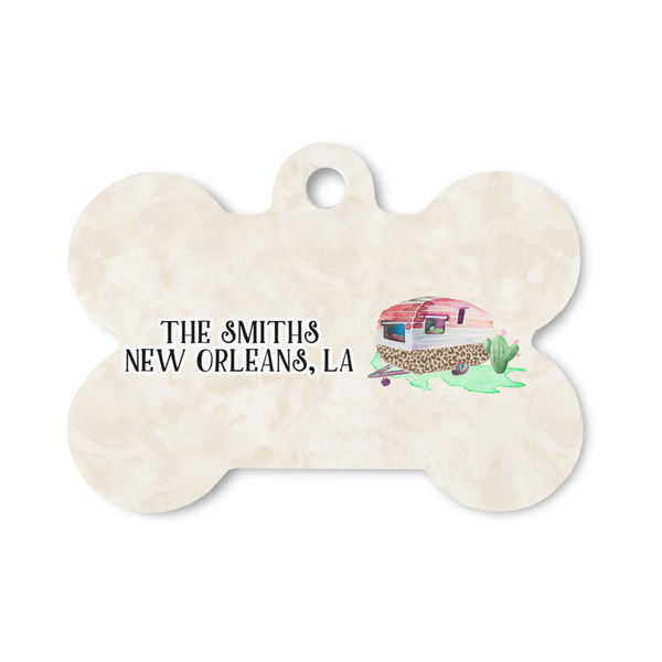 Custom Camper Bone Shaped Dog ID Tag - Small (Personalized)