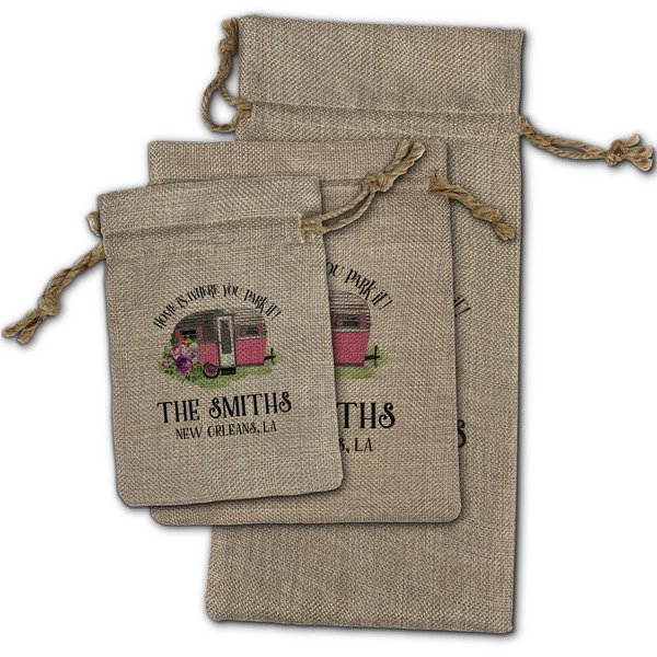 Camper Burlap Gift Bags - (PARENT MAIN) All Three