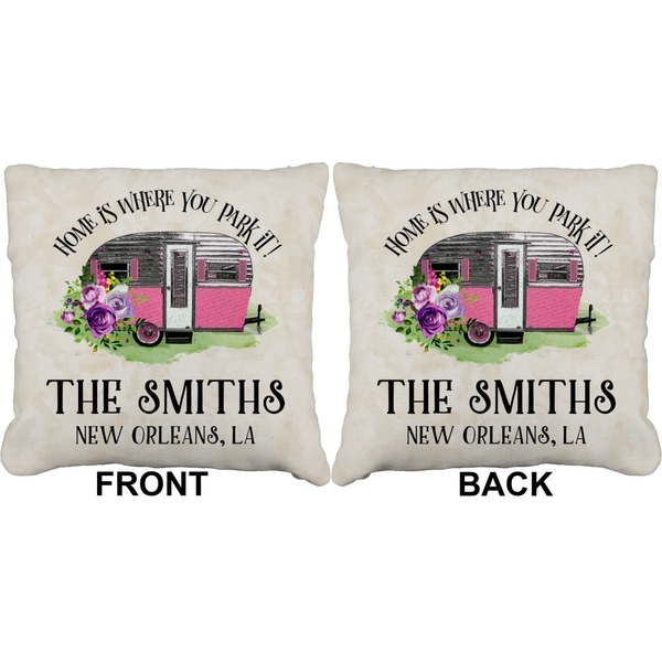 Camper Burlap Pillow Approval