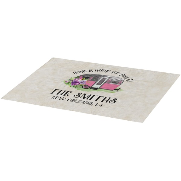 Camper Burlap Placemat (Angle View)