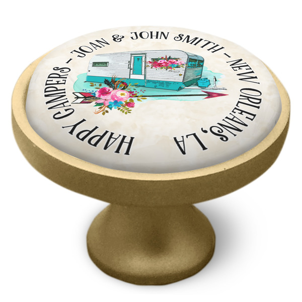 Camper Cabinet Knob - Gold - Side