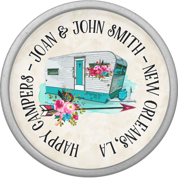 Camper Cabinet Knob - Nickel - Front