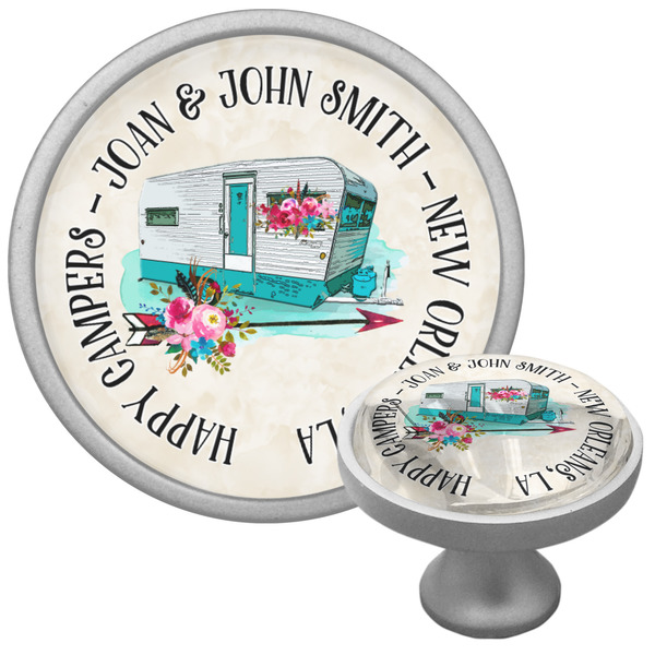 Camper Cabinet Knob - Nickel - Multi Angle