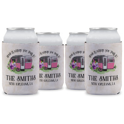 Camper Can Cooler (12 oz) - Set of 4 w/ Name or Text