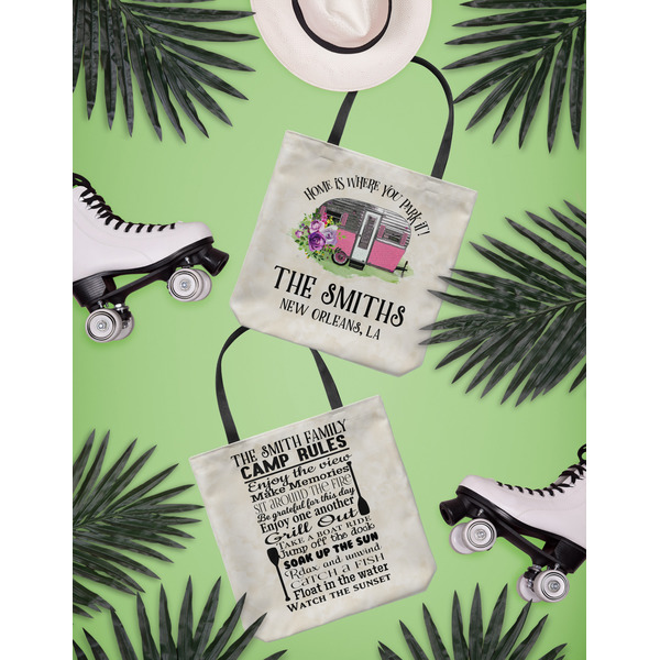 Camper Canvas Tote Lifestyle Front and Back