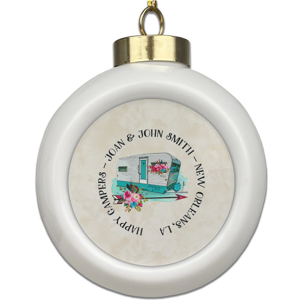 Custom Camper Ceramic Ball Ornament (Personalized)