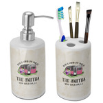 Camper Ceramic Bathroom Accessories Set (Personalized)