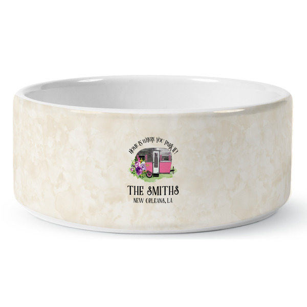 Camper Ceramic Dog Bowl - Medium - Front