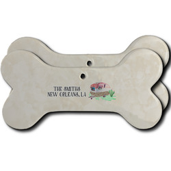 Camper Ceramic Dog Ornament - Front & Back w/ Name or Text