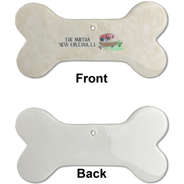 Camper Ceramic Flat Ornament - Bone Front & Back Single Print (APPROVAL)