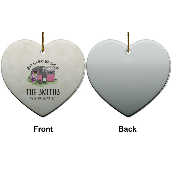 Camper Ceramic Flat Ornament - Heart Front & Back (APPROVAL)