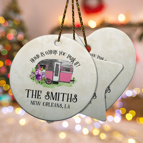Custom Camper Ceramic Ornament w/ Name or Text