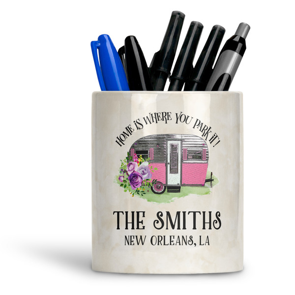 Custom Camper Ceramic Pen Holder