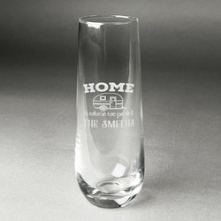 Camper Champagne Flute - Stemless Engraved - Single (Personalized)