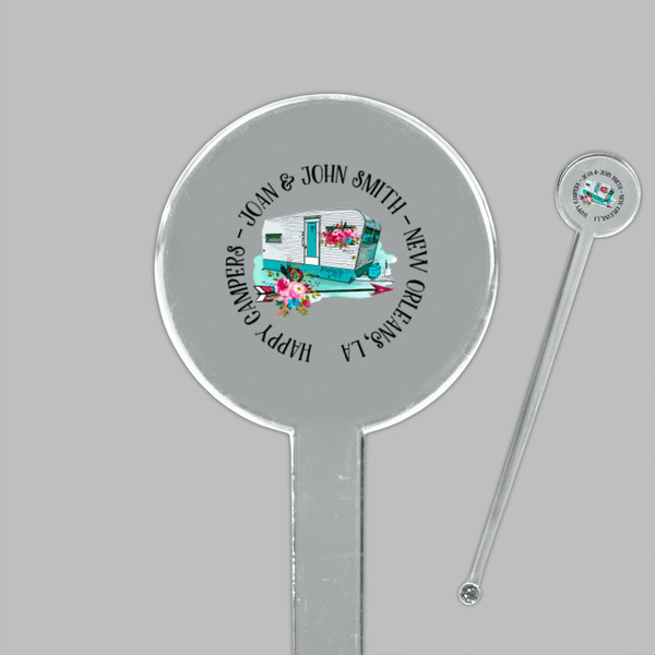 Camper Clear Plastic 7" Stir Stick - Round - Closeup