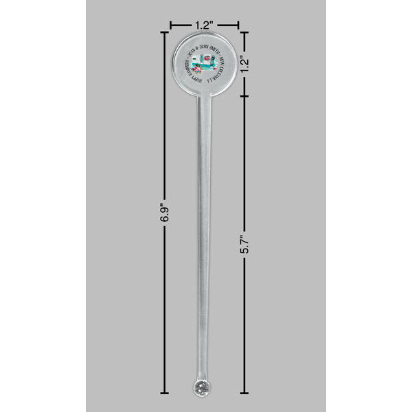 Camper Clear Plastic 7" Stir Stick - Round - Dimensions