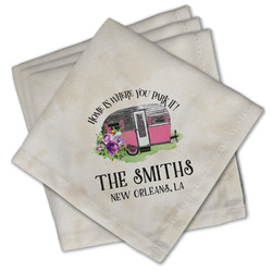 Camper Cloth Cocktail Napkins - Set of 4 w/ Name or Text