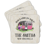 Camper Cork Coaster - Set of 4 w/ Name or Text