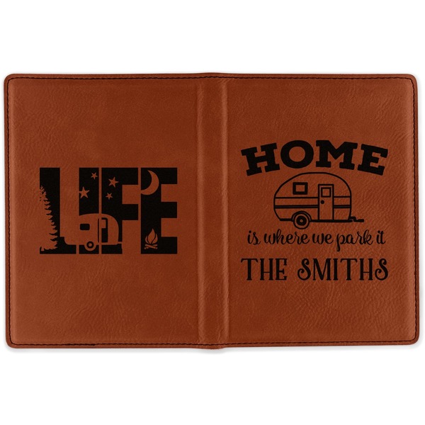 Camper Cognac Leather Passport Holder Outside Double Sided - Apvl