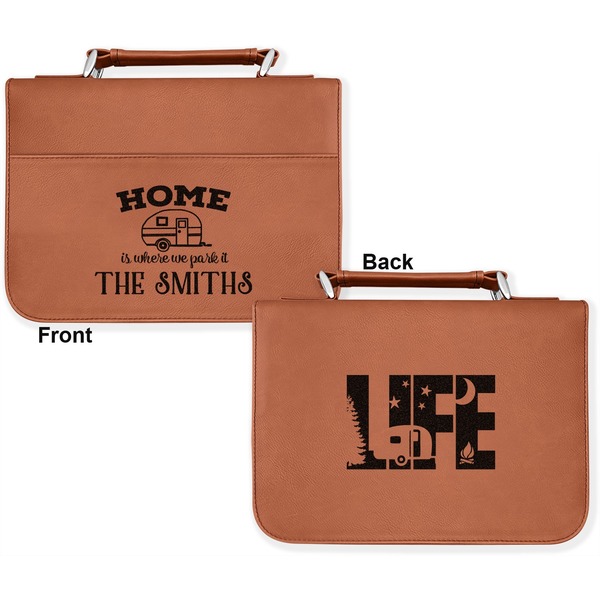 Camper Cognac Leatherette Bible Covers - Large Double Sided Apvl